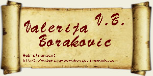 Valerija Boraković vizit kartica